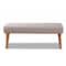 Baxton Studio Odessa Mid-Century Modern Grey Fabric and Walnut Brown Finished Wood Dining Bench 175-10842-Zoro - alternate 2